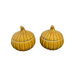 Linens 'n Things Pumpkin Shape Ceramic Soup Bowls